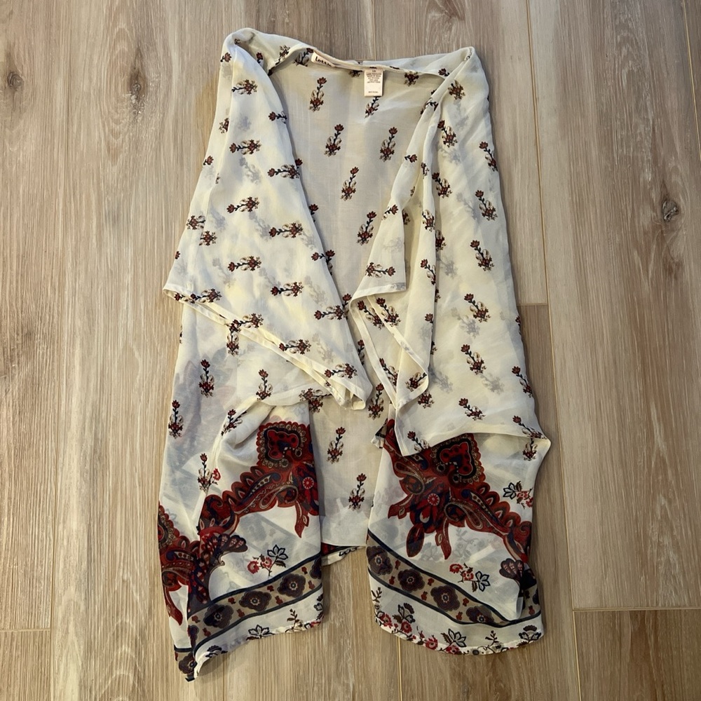 Cream bohemian open top or coverup